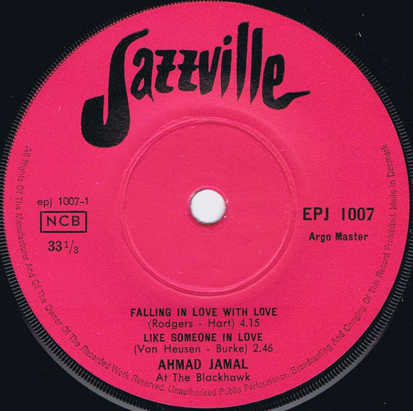 Ahmad Jamal : At The Blackhawk (7", EP, Sol)