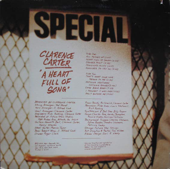 Clarence Carter : A Heart Full Of Song (LP, Album)