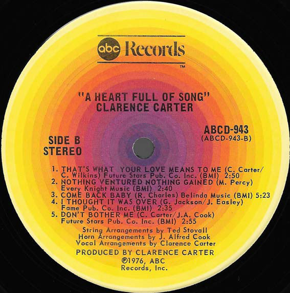Clarence Carter : A Heart Full Of Song (LP, Album)