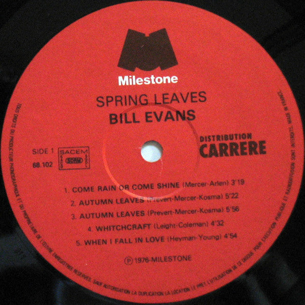 Bill Evans : Spring Leaves (2xLP, Comp, RE, RM)