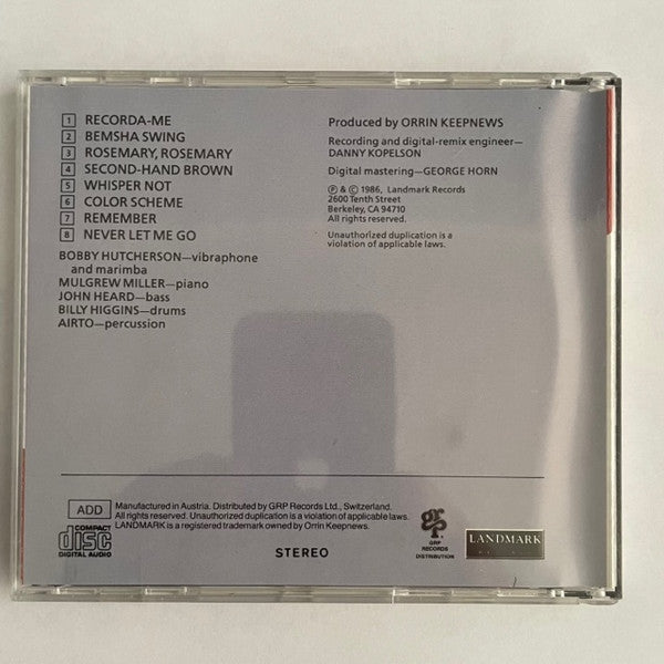 Bobby Hutcherson : Color Schemes (CD, Album)