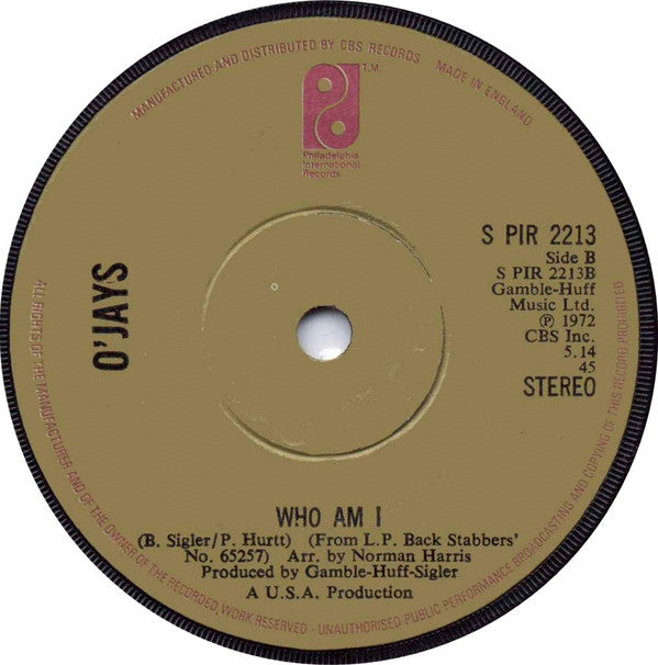 O'Jays* : Love Train / Who Am I (7", RE, Sol)