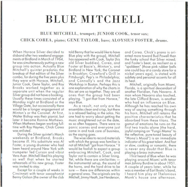 Blue Mitchell : The Thing To Do (CD, Album, Copy Prot., RE, RM)