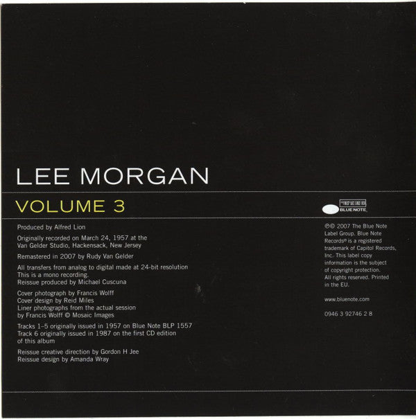Lee Morgan : Volume 3 (CD, Album, RE, RM)