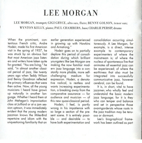 Lee Morgan : Volume 3 (CD, Album, RE, RM)