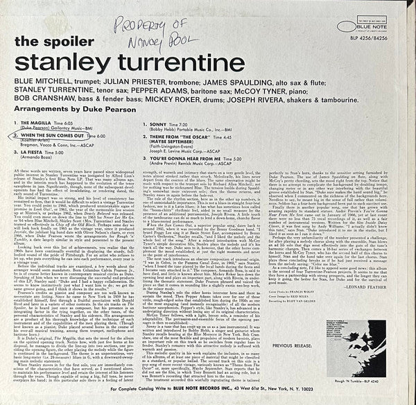 Stanley Turrentine : The Spoiler (LP, Album, Mono)