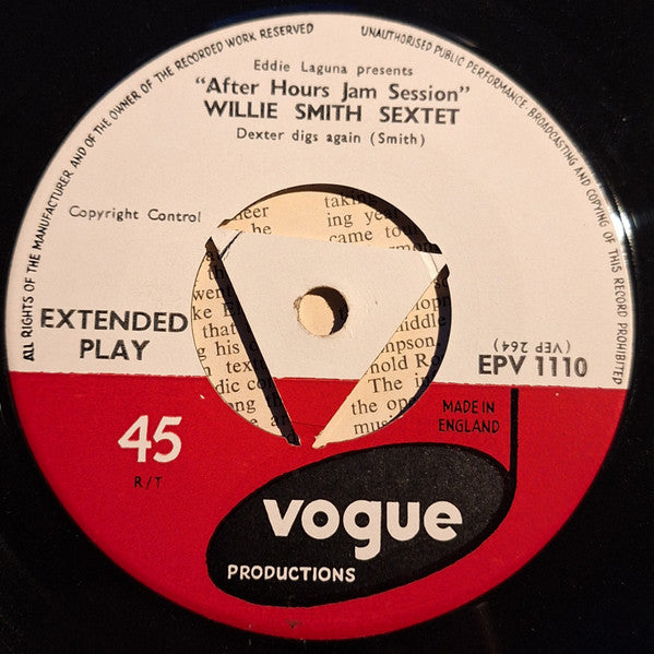 Willie Smith Sextet : After Hours (7", Single)