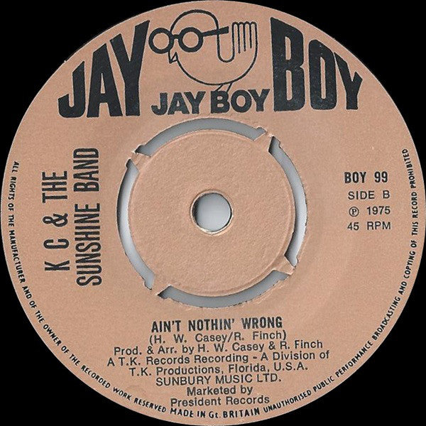 KC & The Sunshine Band : That's The Way (7", Single)