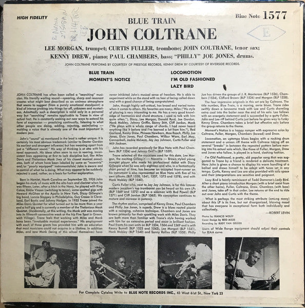 John Coltrane : Blue Train (LP, Album, Mono, RE, ®, )