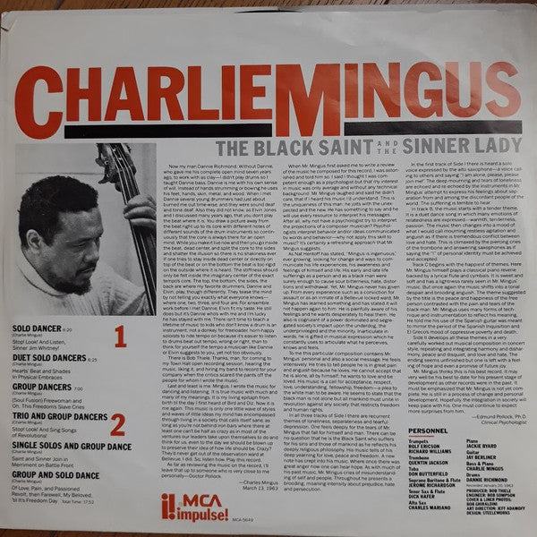 Charles Mingus : The Black Saint And The Sinner Lady (LP, Album, RE, RM)