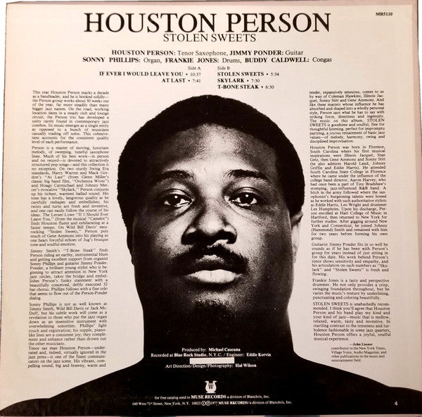 Houston Person : Stolen Sweets (LP, Album)