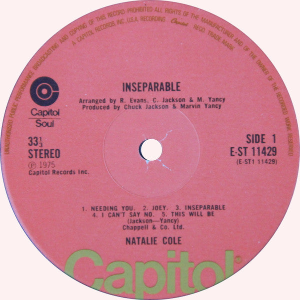 Natalie Cole : Inseparable (LP, Album)