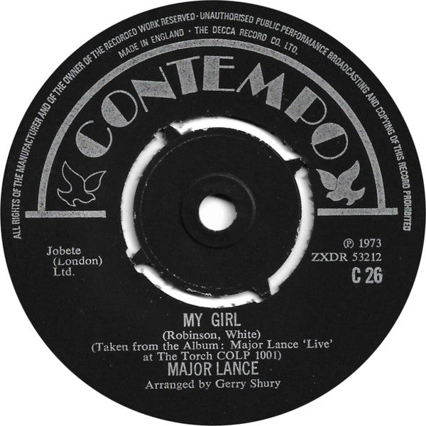 Major Lance : My Girl / Dark And Lonely (7", Single)