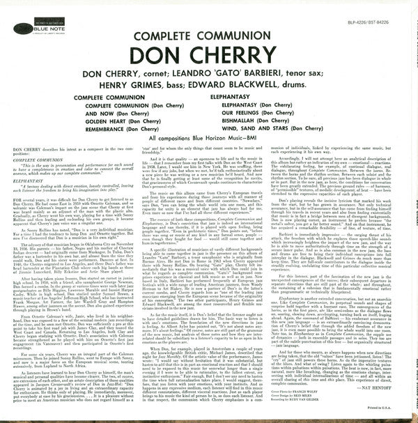 Don Cherry : Complete Communion (LP, Album, RE)