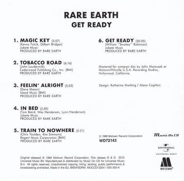 Rare Earth : Get Ready (CD, Album, RE)