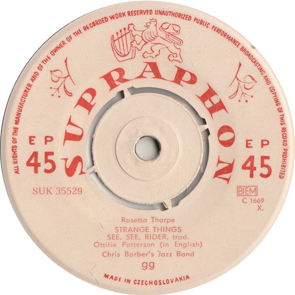 Ottilie Patterson, Chris Barber's Jazz Band : Strange Things (7", EP, Mono)