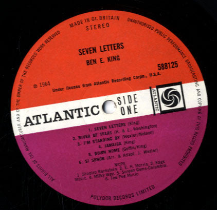 Ben E. King : Seven Letters (LP, Album, RE)
