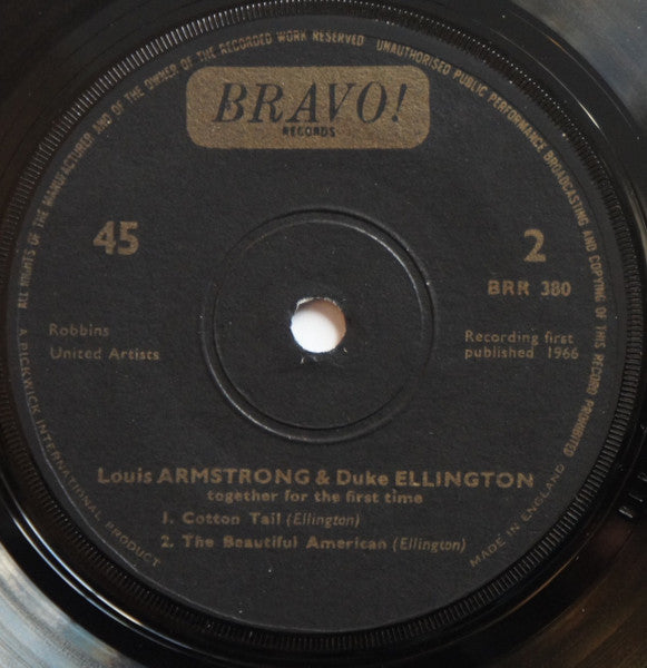 Louis Armstrong And Duke Ellington : Recording Together For The First Time (7", EP)
