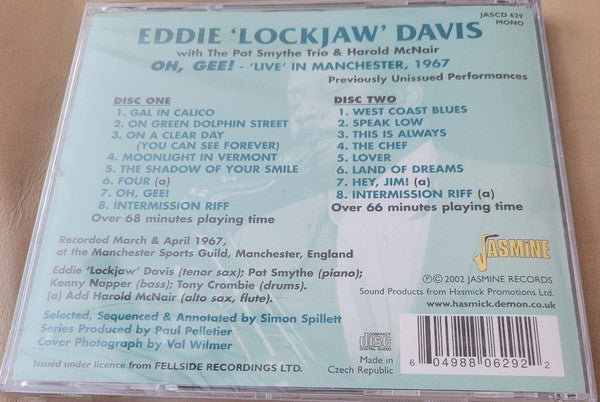 Eddie "Lockjaw" Davis With Pat Smythe Trio & Harold McNair : Oh, Gee! - Live In Manchester, 1967 (2xCD, Album, Mono)