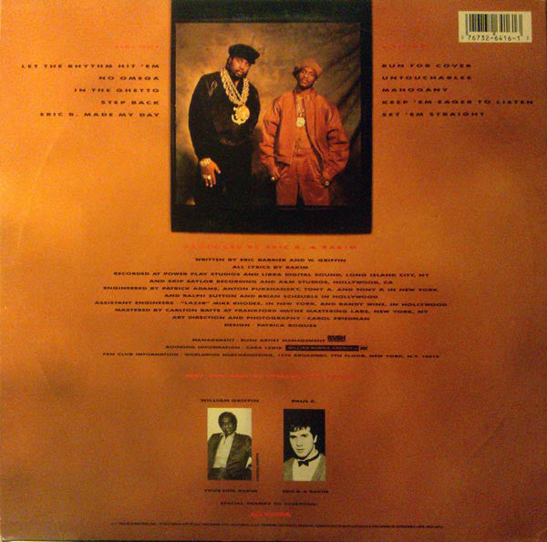 Eric B. & Rakim : Let The Rhythm Hit 'Em (LP, Album, Glo)