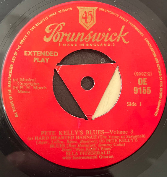 Ella Fitzgerald : Pete Kelly's Blues (Volume 3) (7", EP)