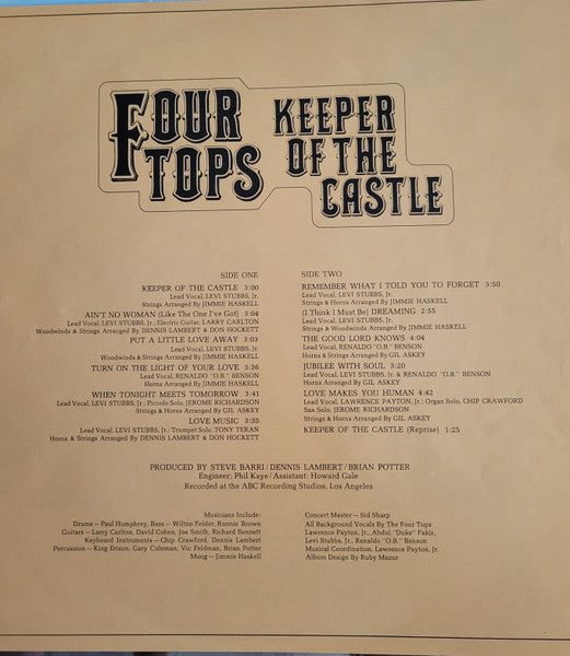 Four Tops : Keeper Of The Castle (LP, Album, Ter)