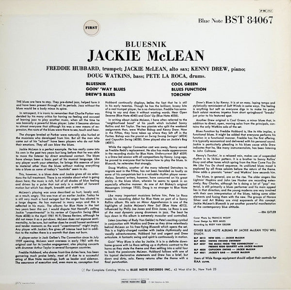 Jackie McLean : Bluesnik (LP, Album, RE)
