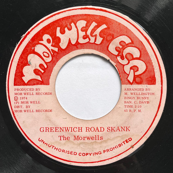Bingy Bunny & The Morwells : Swing And Dine / Greenwich Road Skank (7", Pin)