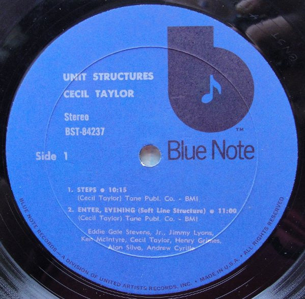 Cecil Taylor : Unit Structures (LP, Album, RE)