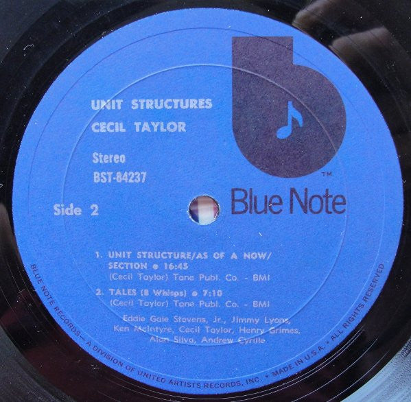 Cecil Taylor : Unit Structures (LP, Album, RE)