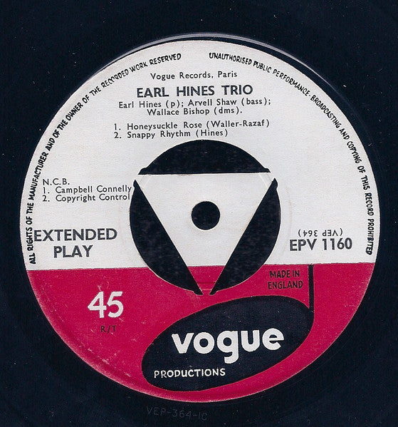Earl "Fatha" Hines Trio : Earl Hines Trio (7", EP)