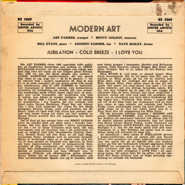 Art Farmer : Modern Art (7", EP)