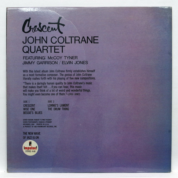 The John Coltrane Quartet : Crescent (LP, Album, RE)