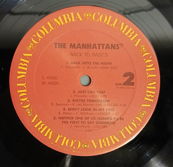 Manhattans : Back To Basics (LP, Album, Car)