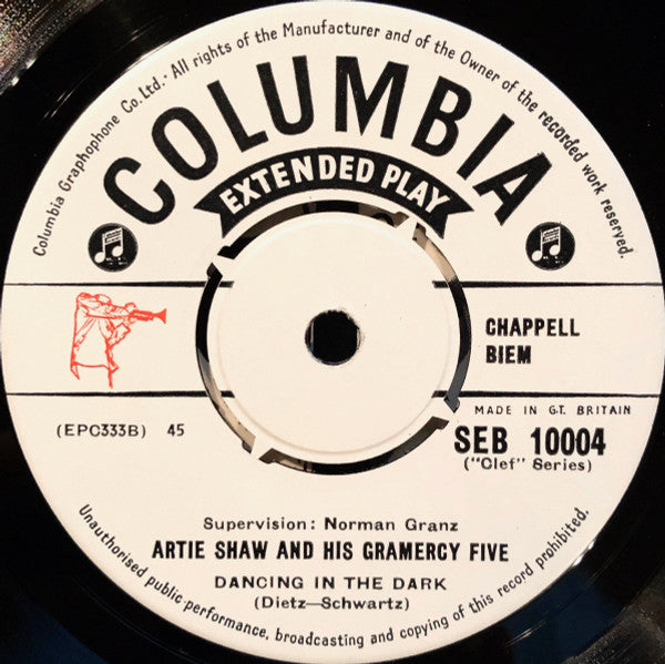 Artie Shaw And His Gramercy Five : The Pied Piper Theme / Dancing In The Dark (7", EP)