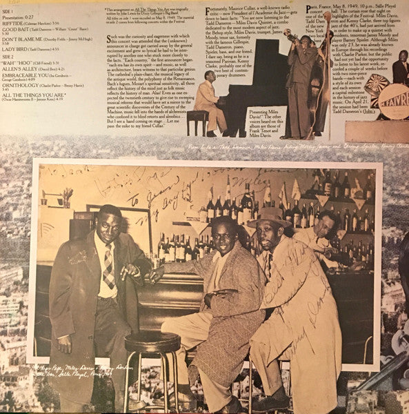 The Miles Davis/Tadd Dameron Quintet* : In Paris Festival International De Jazz - May, 1949 (LP, Album, Mono)