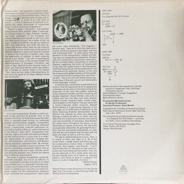 Anthony Braxton : Five Pieces 1975 (LP, Album, Promo)