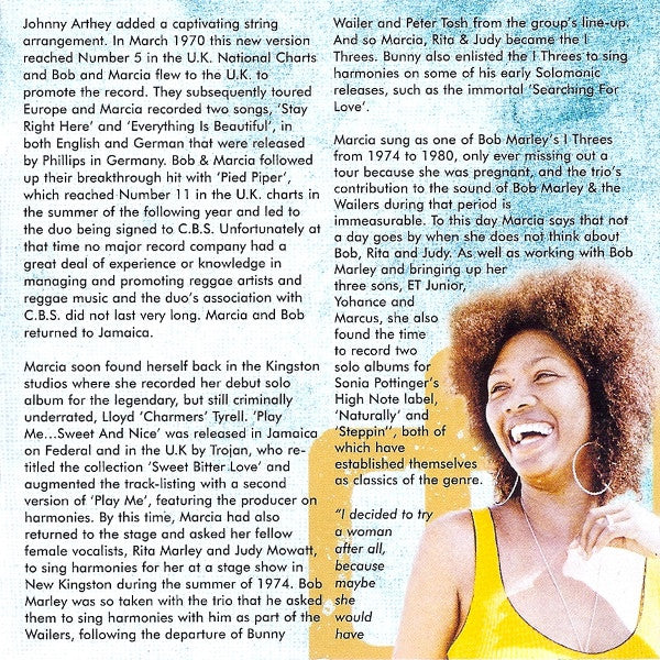 Marcia Griffiths : Play Me Sweet And Nice (CD, Album, RE, RM)