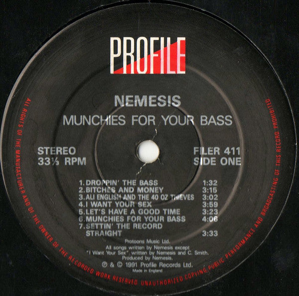 Nemesis (3) : Munchies For Your Bass (LP, Album)