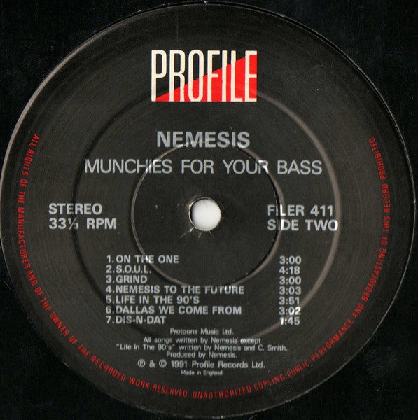 Nemesis (3) : Munchies For Your Bass (LP, Album)