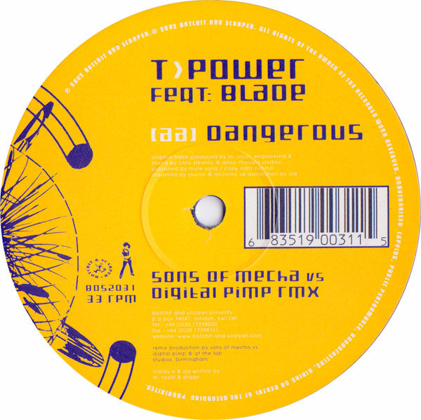T>Power* Feat: Blade (3) : Dangerous (12")