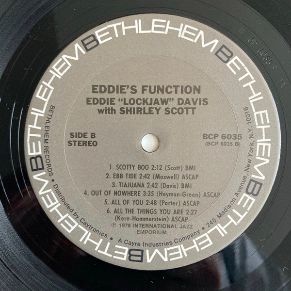 Eddie "Lockjaw" Davis Featuring Shirley Scott : Eddie's Function (LP, Comp)