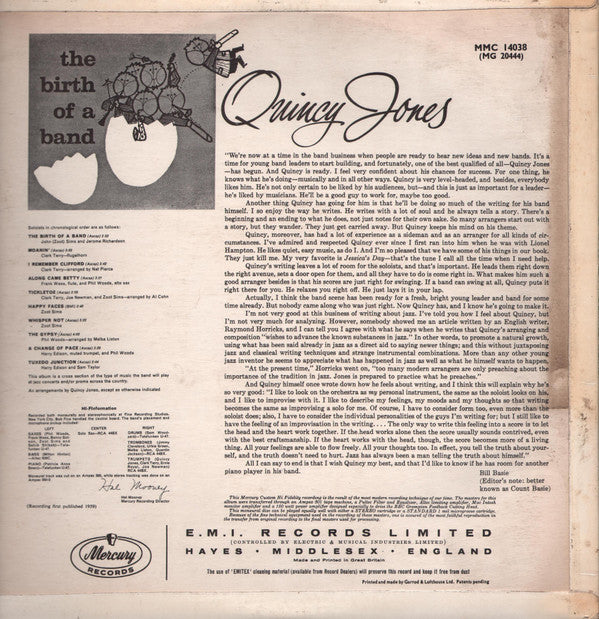 Quincy Jones : The Birth Of A Band! (LP, Album, Mono)