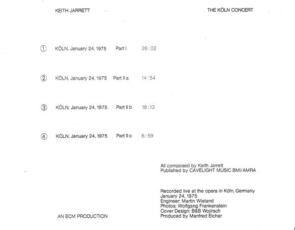 Keith Jarrett : The Köln Concert (CD, Album, RE)