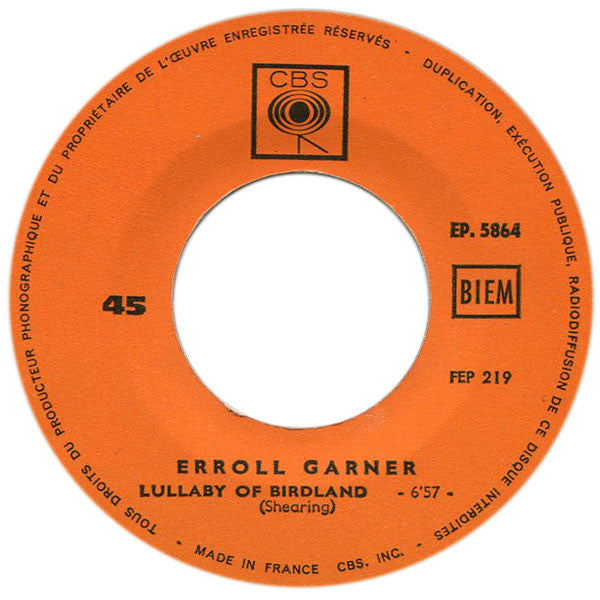 Erroll Garner : Caravan / Lullaby Of Birdland (7", EP)