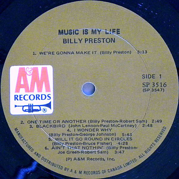 Billy Preston : Music Is My Life (LP, Album, Gat)