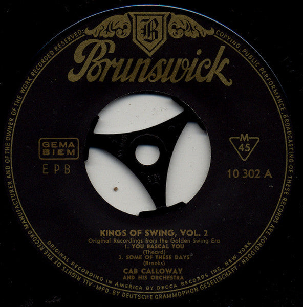 Cab Calloway And His Orchestra : 1931 - Kings Of Swing Vol. 2 (7", EP)