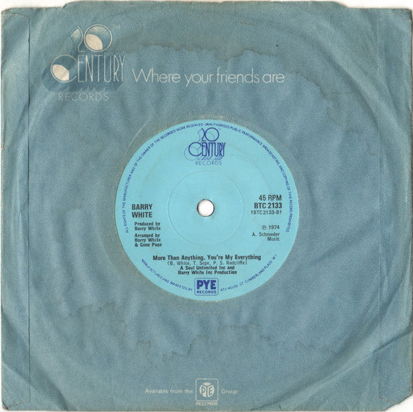 Barry White : You're The First, The Last, My Everything (7", Single, Sol)