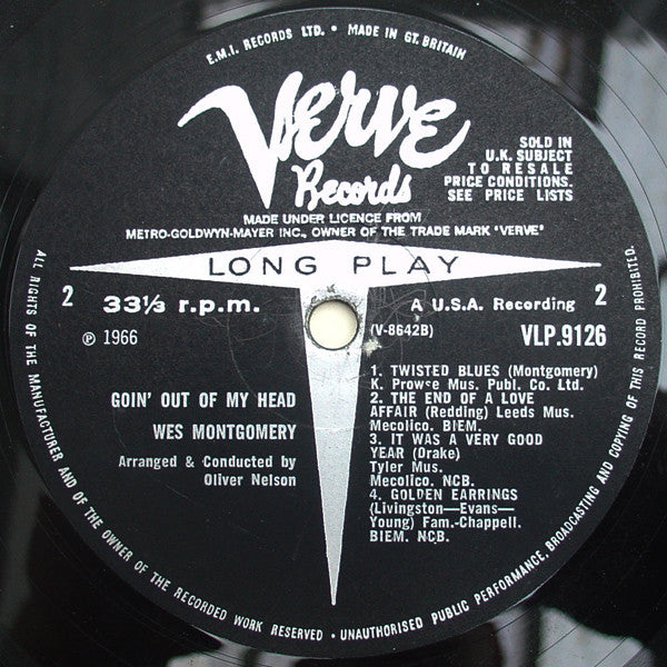 Wes Montgomery : Goin' Out Of My Head (LP, Album, Mono)