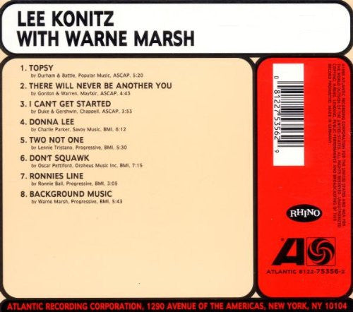 Lee Konitz With Warne Marsh : Lee Konitz With Warne Marsh (CD, Album, RE, RM, Dig)